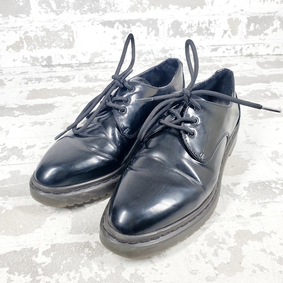 Zara Basic Collection Black Leather Lace-Up Business Casual Shoes K530 - Picture 2 of 11